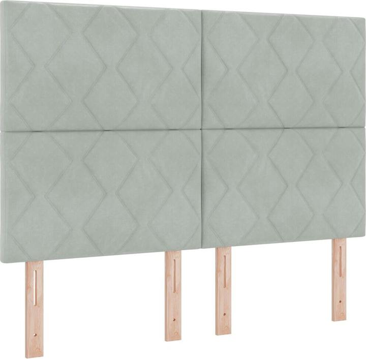 Image du produit VidaXL Lit boxspring avec matelas gris clair 140x200 cm velours (140 x 200)