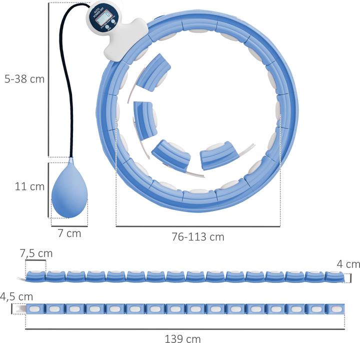 Immagine prodotto SportNow Hula Hoop Kunststoff, Metallsand Hellblau (1300 g)