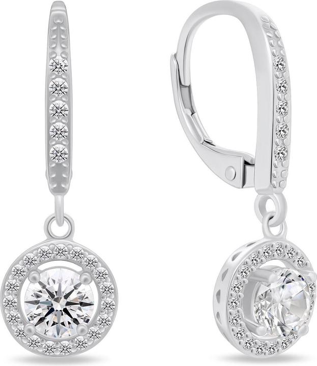 Actual product image Brilio Silver - Beautiful silver earrings with clear zircons EA920W