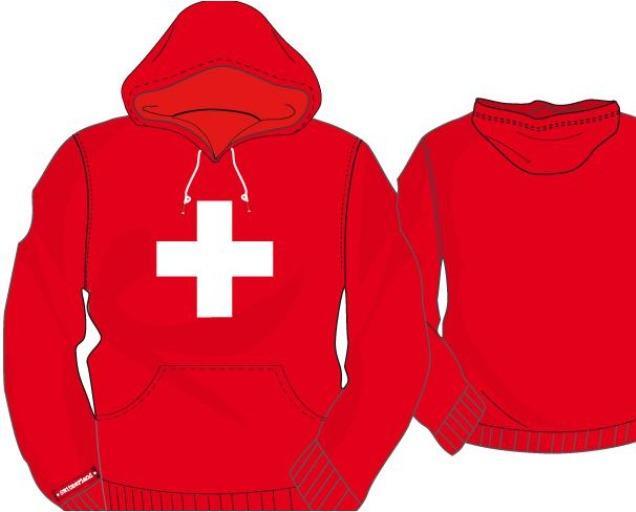 Produktbild CreaDiva Hoodie Schweizerkreuz unisex M (M)