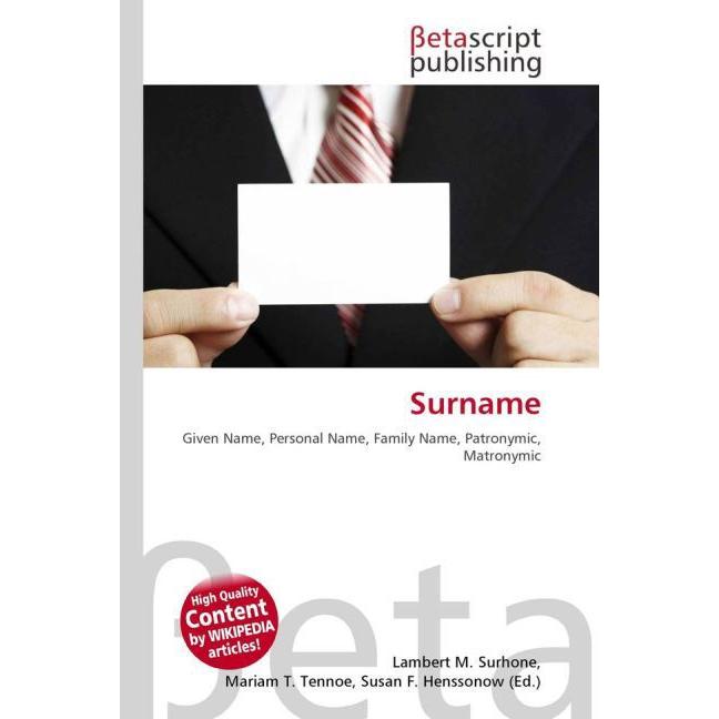 Surname, Fachbücher
