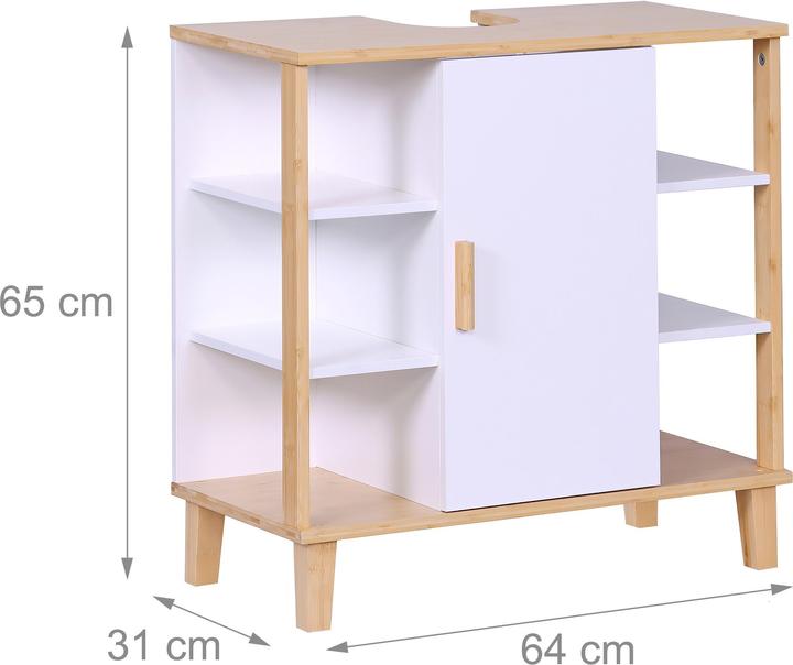 Image du produit Relaxdays Waschbeckenunterschrank Tür & Ablagen (64 x 31 x 65 cm)