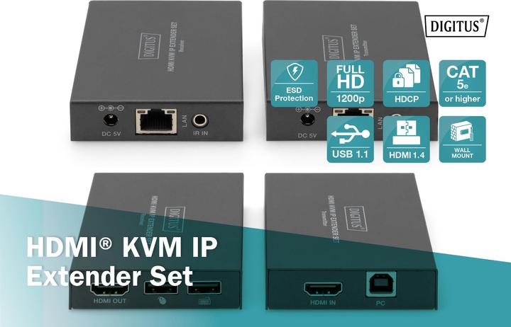 Image du produit Digitus Kit d'extension KVM HDMI IP