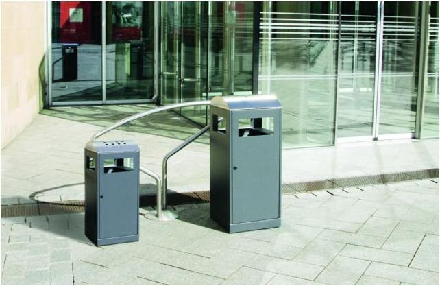 Immagine prodotto Contenitore per rifiuti con posacenere, capacità 90 l, grigio antracite. (90 l)