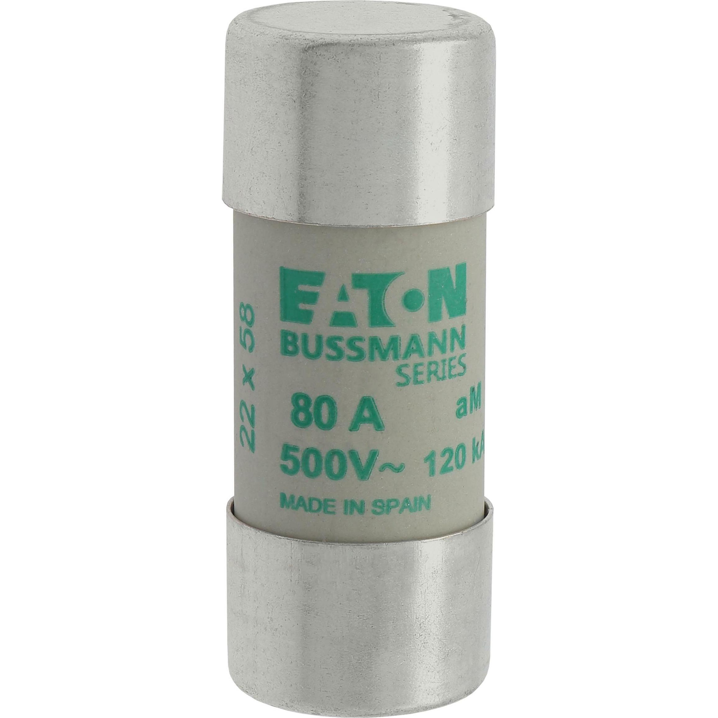 Thumbnail - 10x Bussmann, Sicherung, CYLINDRICAL FUSE 22 x 58 80A AM 500V AC (Feinsicherung, 80 A)