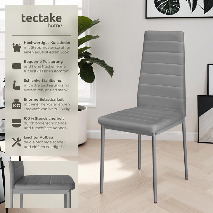 Produktbild tectake 4x Esszimmerstuhl