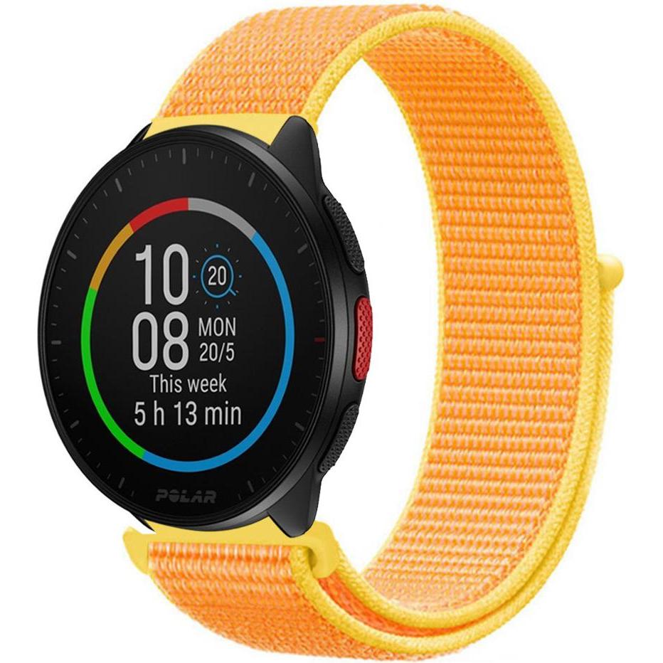 Strap-it Nylonarmband (20 mm, Nylon, Pacer), Uhrenarmband, Gelb