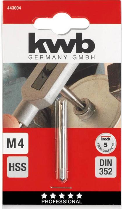 Produktbild kwb 443004 Einschnittgewindebohrer 1 Stück M4 0.7 DIN 352 HSS 1 St.