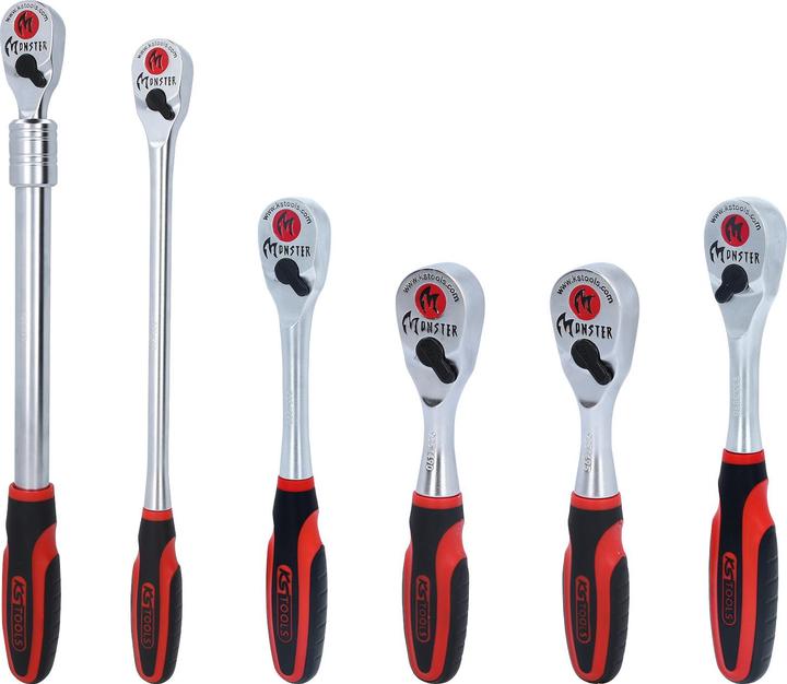 Actual product image KS Tools KS 935.0006 - Monster reversible ratchet set 6-piece 1/4""+ 3/8""+ (1/2", 3/8", 1/4")