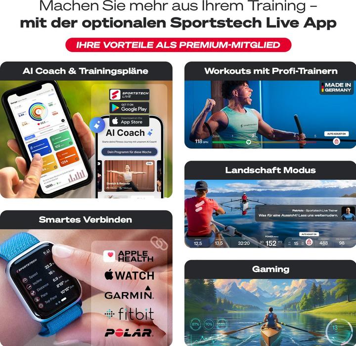Produktbild Sportstech PROwer Rudergerät schwarz
