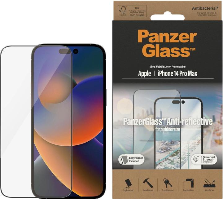 Produktbild PanzerGlass Ultra Wide Fit Anti Reflective (1 Stück, Apple iPhone 14 Pro Max)