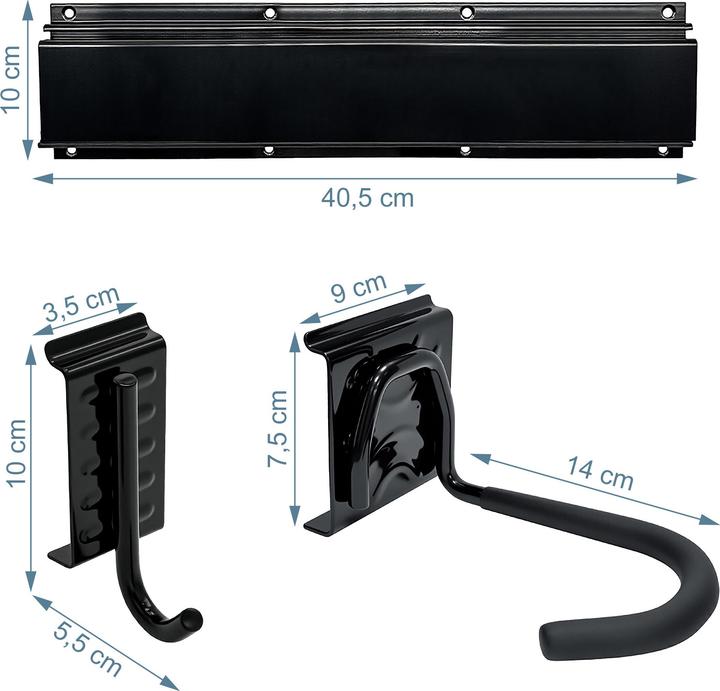 Relaxdays Fahrrad Wandhalterung mit Schiene