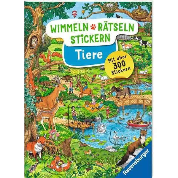 Ravensburger Wimmeln, Rätseln, Stickern: Tiere (300 Sticker) (48873)