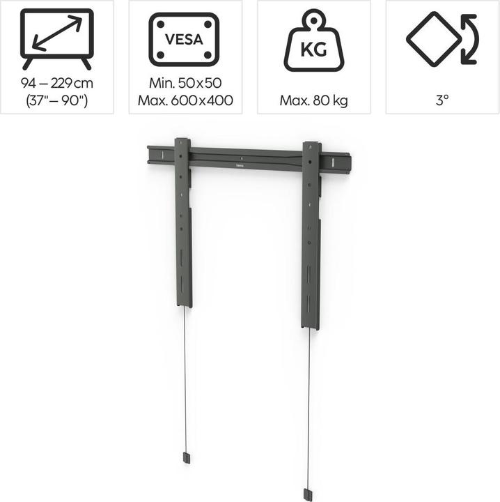 Actual product image Hama Ultraslim", 229 cm (90 (Wall, 90", 80 kg)