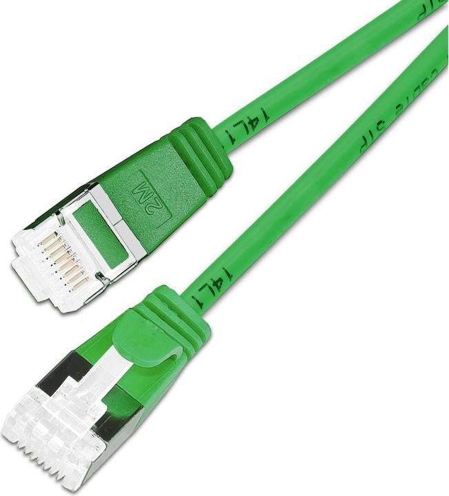Produktbild SLIM Slimpatchkabel RJ-45, Cat 6A, U/FTP, 0.1 m, Grün, 50-Pack (U/FTP, CAT6a, 0.10 m)