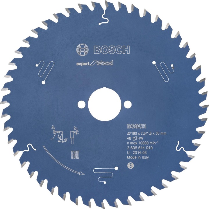 Bosch Professional Zubehör Circular saw blade Expert for Wood, 190 x 30 x 2.6 mm, 48