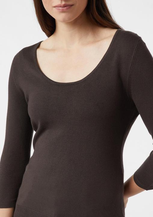 Produktbild Comma Strickpullover Gerippter Feinstrick-Pullover im Slim Fit (34)