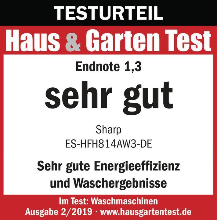 Produktbild Sharp ES-HFH814AW3-DE (8 kg, Links)