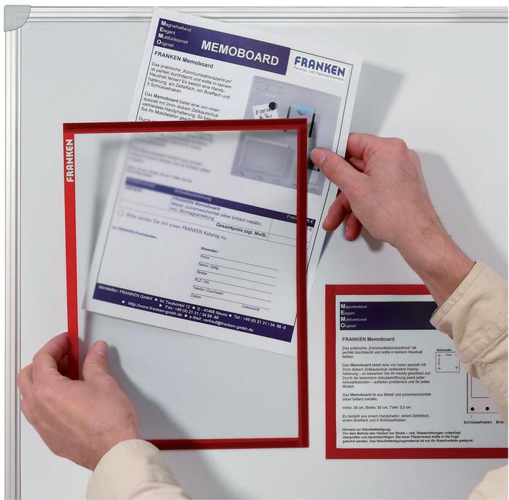 Produktbild Franken Magnet-Tasche FRAME IT X-tra!Line, DIN A3, grau Dokumentenhalter, transparent, magnetisch, Hartfolie (A3, 1x)