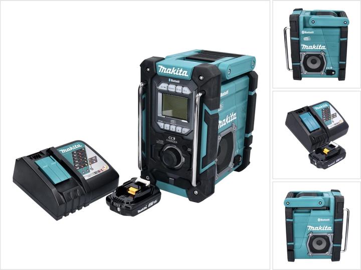 Makita DMR 301 RA1 Accu bouwplaatsradio 12 V max. - 18 V DAB / DAB+ / Bluetooth + 1x accu 2.0 Ah + L (AM, FM, DAB+, DAB, Bluetooth)