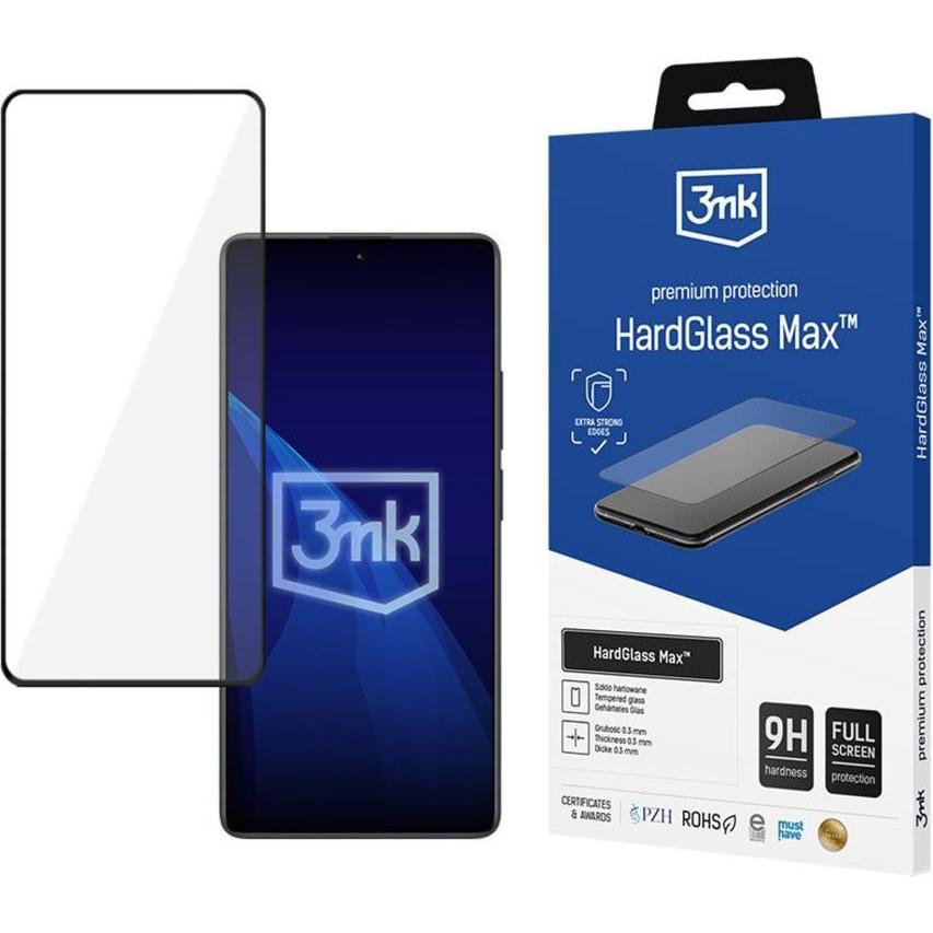 3MK Redmi Note 13 Pro 4G/5G - HardGlass Max Black (Xiaomi Redmi Note 13 Pro 4G), Pellicola protettiva smartphone, Nero