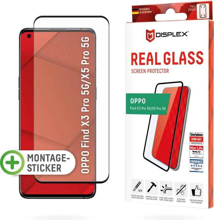 Produktbild Displex Real Glass, Full Cover Panzerglas (1 Stück, Oppo Find X3 Pro)