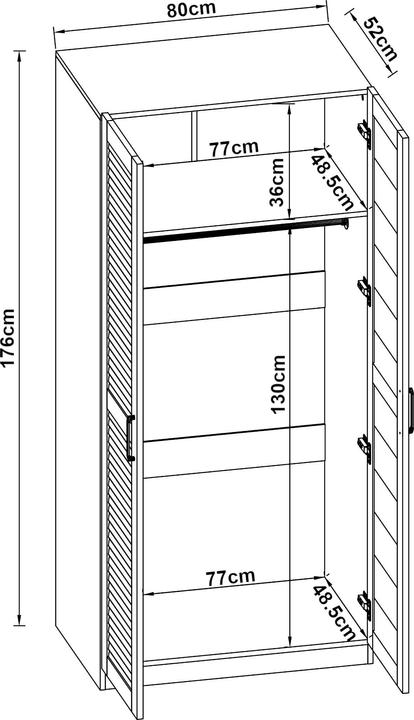Immagine prodotto En.Casa Finning (80 x 52 x 176 cm)