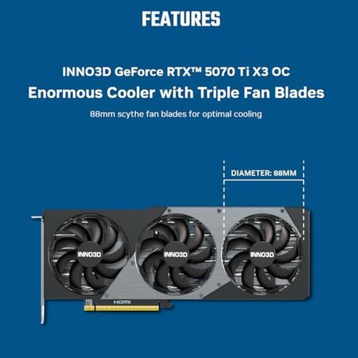 Actual product image Inno3D GeForce RTX 5070 Ti X3 OC (16 GB)