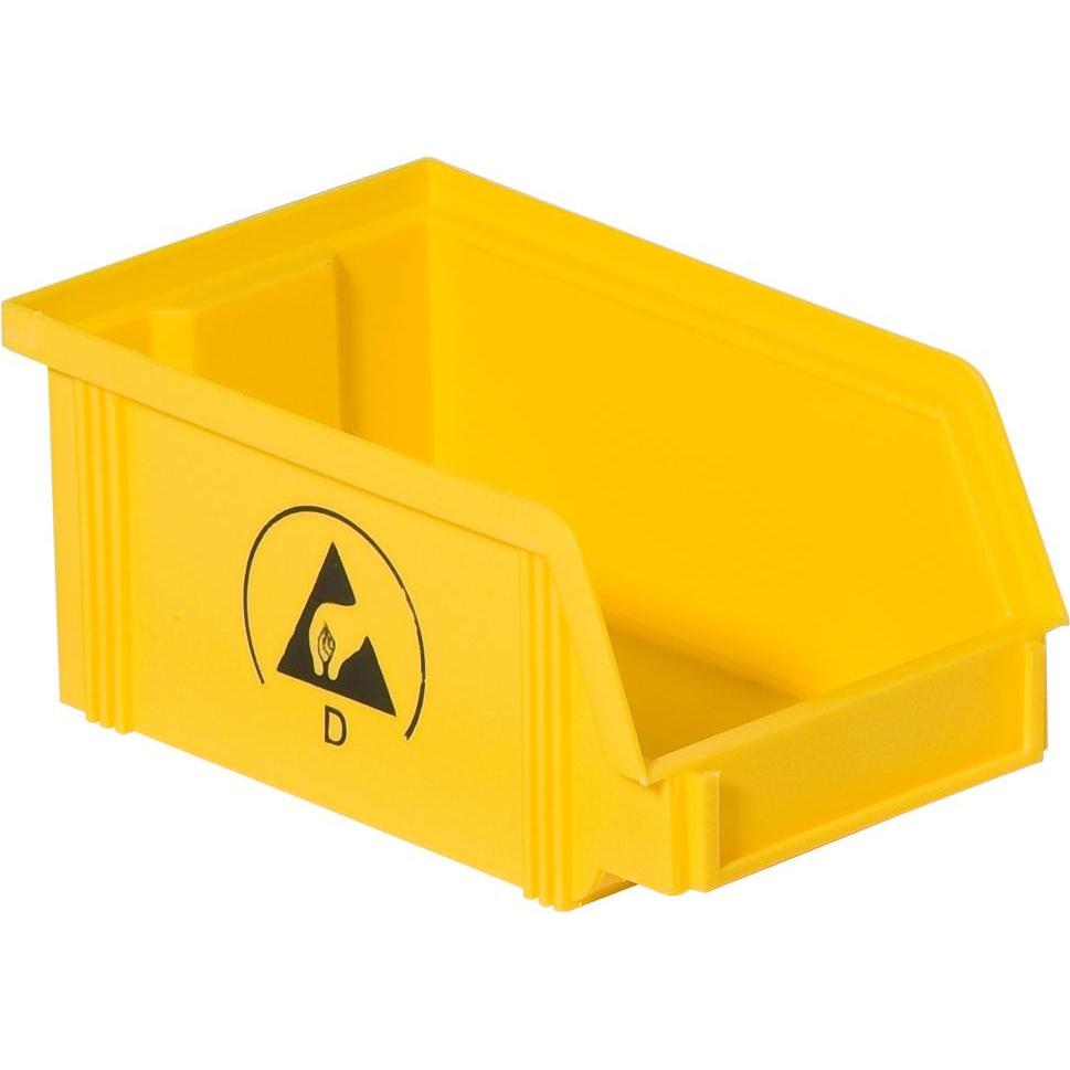 Wolfgang Warmbier, Aufbewahrungsbox, IDP-STAT-Sichtlagerkasten, ESD, 175 x 100 x 75 mm, gelb (17.5 x 10 x 7.5 cm)
