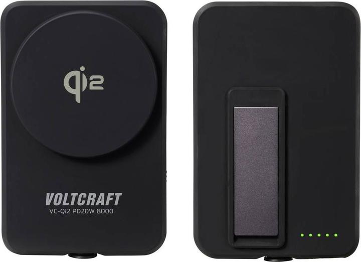 Produktbild Voltcraft VC-Qi2 PD20W 8000 Powerbank 8000 mAh Fast Charge LiPo Schwarz Statusa (8000 mAh, 20 W, 29.60 Wh)