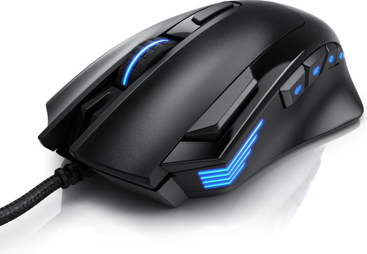 CSL Gaming Maus kabelgebunden, 125 dpi, optische Gaming Maus, Farbwechsel, 9 Tasten, 600 bis 4800dpi (Kabelgebunden)