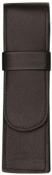 Produktbild Schreibgeräte-Etui, für 2 Schreibgeräte, schwarz aus echtem Leder, verschliessbar mit einer Ü