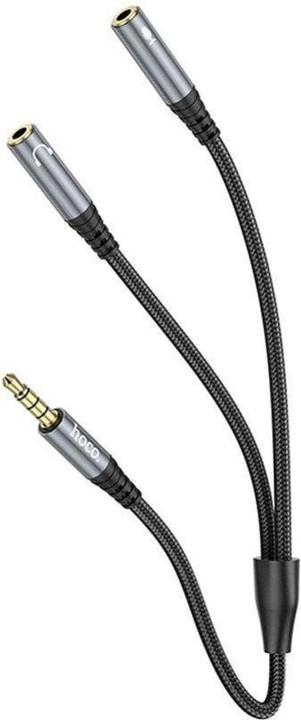 Produktbild Hoco 3.5mm to 2 x 3.5mm Audio Kabel UPA21-2, 0.25m, Schwarz (0.25 m, AUX Kabel)