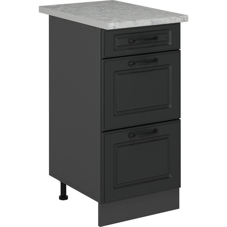Vicco, Regal, Küchenschrank mit Schublade R-Line, Anthrazit Landhaus/Anthrazit, 40 cm mit Schubladen, AP Marmor