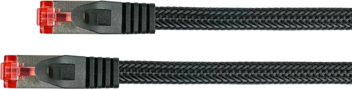 Produktbild Python RNS® Patchkabel mit Rastnasenschutz und Nylongeflecht, Cat. 6, S/FTP, PiMF, PVC, 250MHz, OFC, schwar (S/FTP, CAT6, 0.25 m)