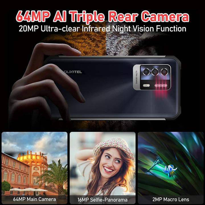 Actual product image Oukitel Smartphone (128 GB, Noir, 6.78", Dual SIM)