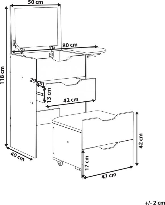 Produktbild Beliani Beloeil (80 x 40 x 118 cm)