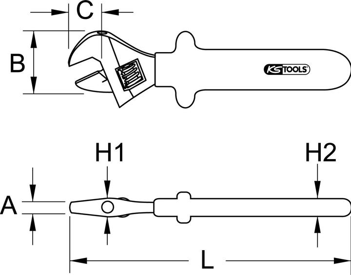 Actual product image KS Tools Roller fork spanner with protective insulation, 27mm (27 mm)