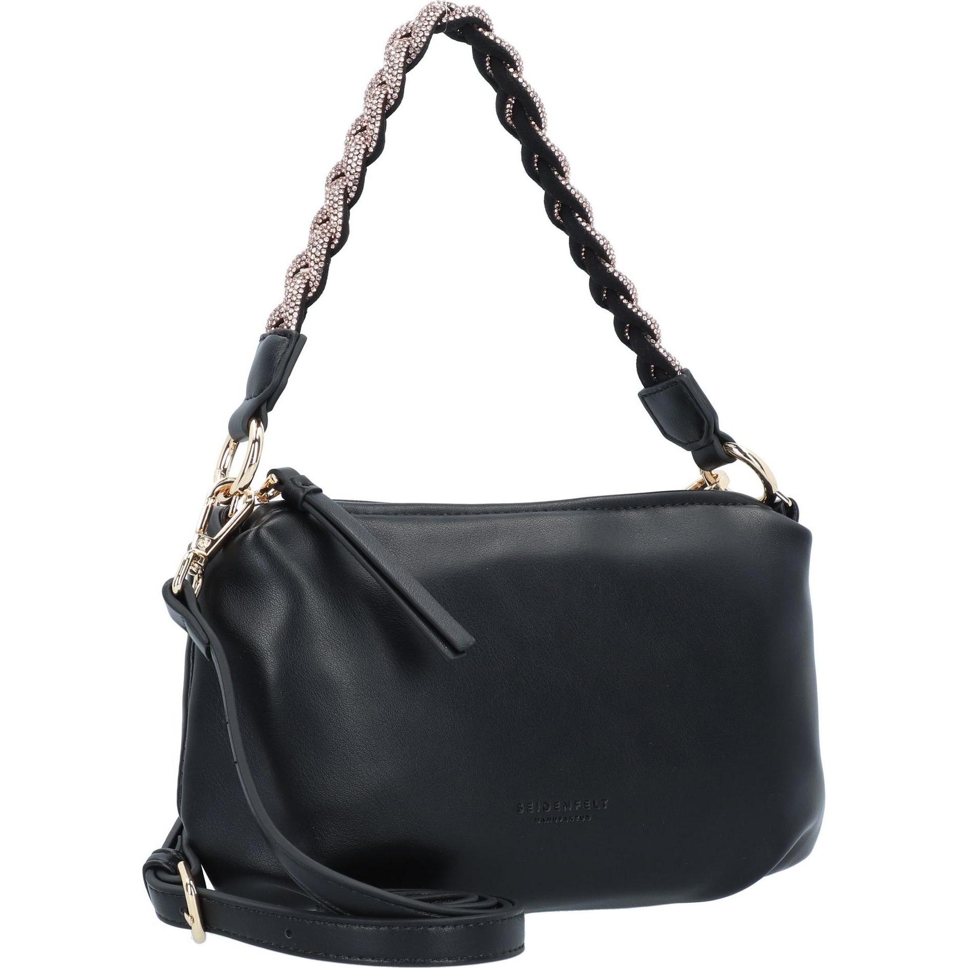 Thumbnail - Seidenfelt, Handtasche, Aminne Handtasche 25 cm, Schwarz