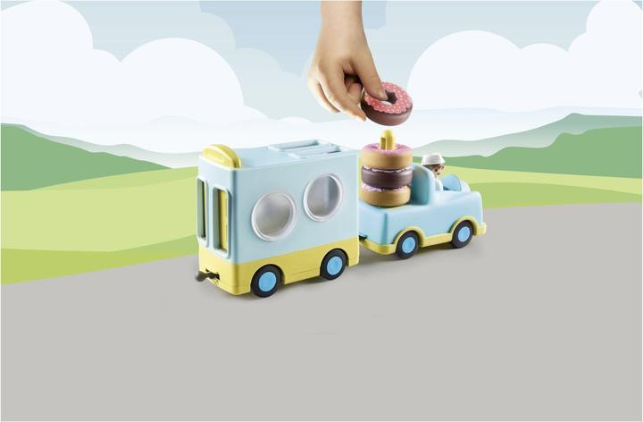 Image du produit Playmobil 1.2.3 : Camion donut fou avec fonction d'empilement et de tri (71325, Playmobil 1.2.3)