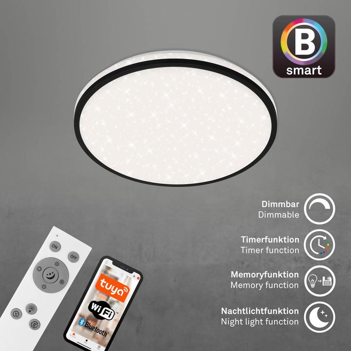Produktbild Briloner B smart WiFi + Bluetooth CCT-LED Deckenleuchte mit Backlighteffekt (2500 lm)
