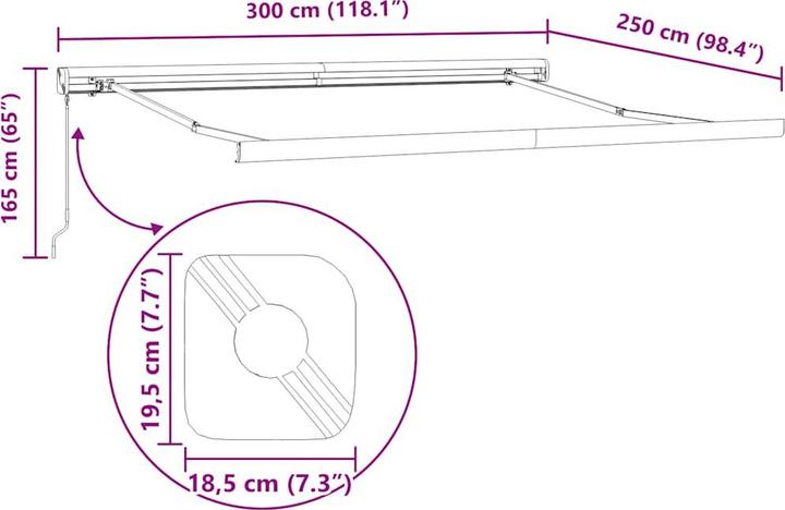 Immagine prodotto vidaXL Einziehbare Markise (3 m)