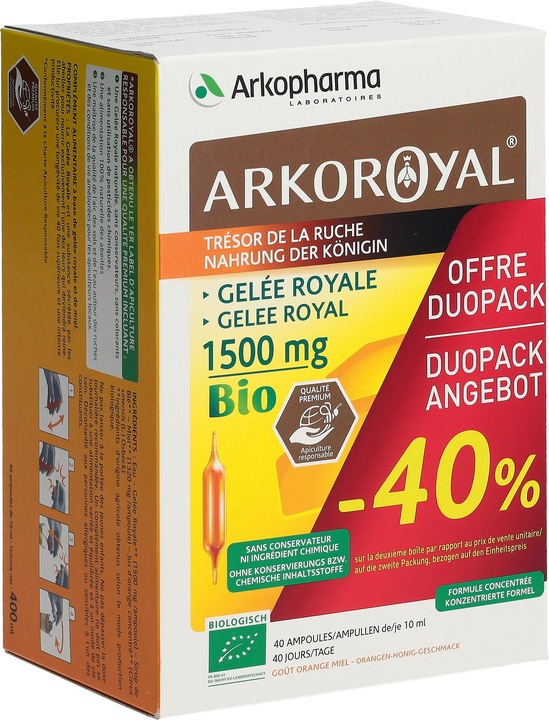 Immagine prodotto Arkopharma Arkoroyal Bio Gelée Royal Ampullen 1500mg (20 Pezzo/i, Fiala, 1040 g)