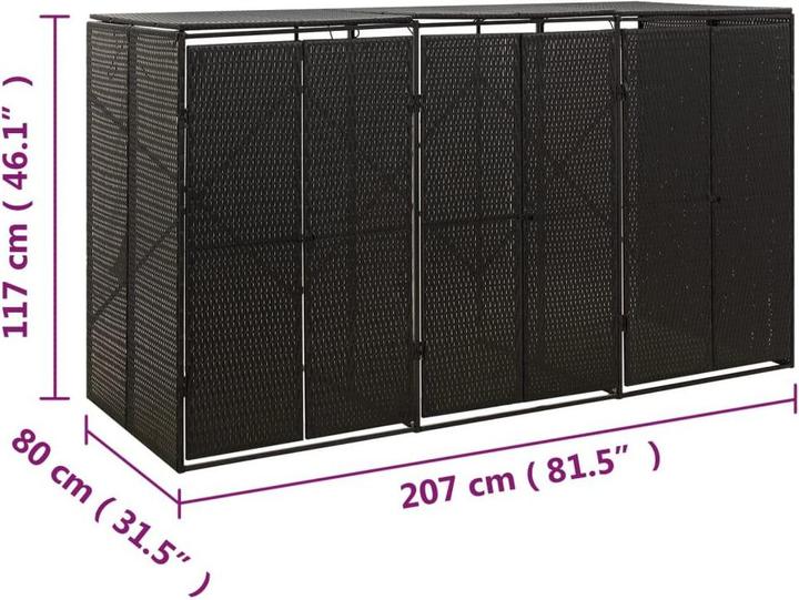 Actual product image vidaXL Mülltonnenbox für 3 Tonnen