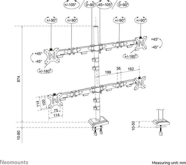 Immagine prodotto Neomounts Nero Displayständer 10-32 DS60-600BL2-2 (Tavolo, 32", 8 kg)