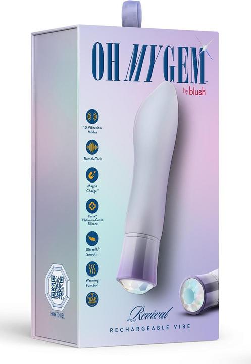 Actual product image Blush Oh My Gem - Revival - 5.5" Puria Silicone G Spot Vibrator - 5 Speeds & 5 Unique Vibrating Modes