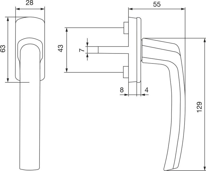 Produktbild Maco Fenstergriff HARMONY verdeckt geschraubt mit Schrauben Aluminium champagne