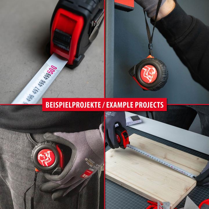Actual product image Tox Measuring tape 5m red - Impact-resistant ABS housing (5 m)