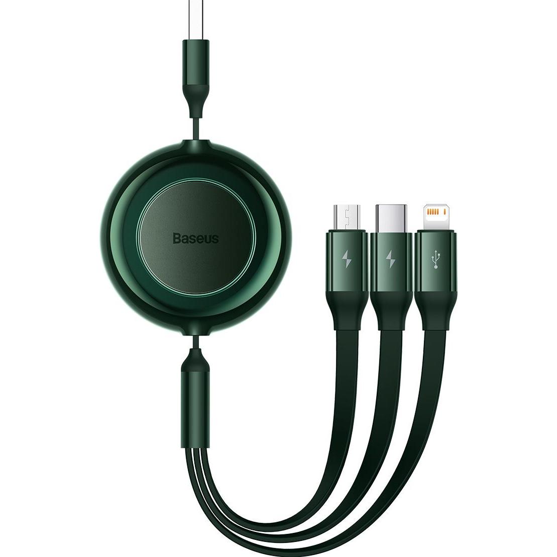 Thumbnail - Baseus Bright Mirror 2 Retractable Cable 3in1 USB Type A - Micro USB + Lightning + USB Type C 3.5A 1 (1.10 m, USB 3.2 Ge...