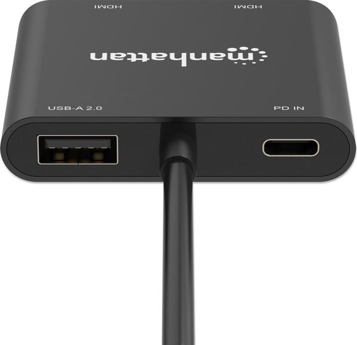 Produktbild Manhattan USB-C PD auf Dual-HDMI-Monitor-Adapter (USB Typ-C, 5.90 cm)